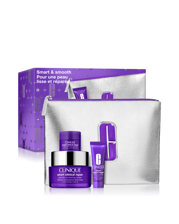 Clinique Smart Akıllı Bakım Seti, An advanced anti-aging trio to help prevent and repair visible signs of aging.